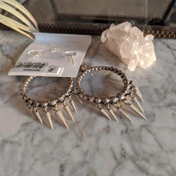 Rachel Roy silver/gold colored earrings NWT - Picture 2 of 4